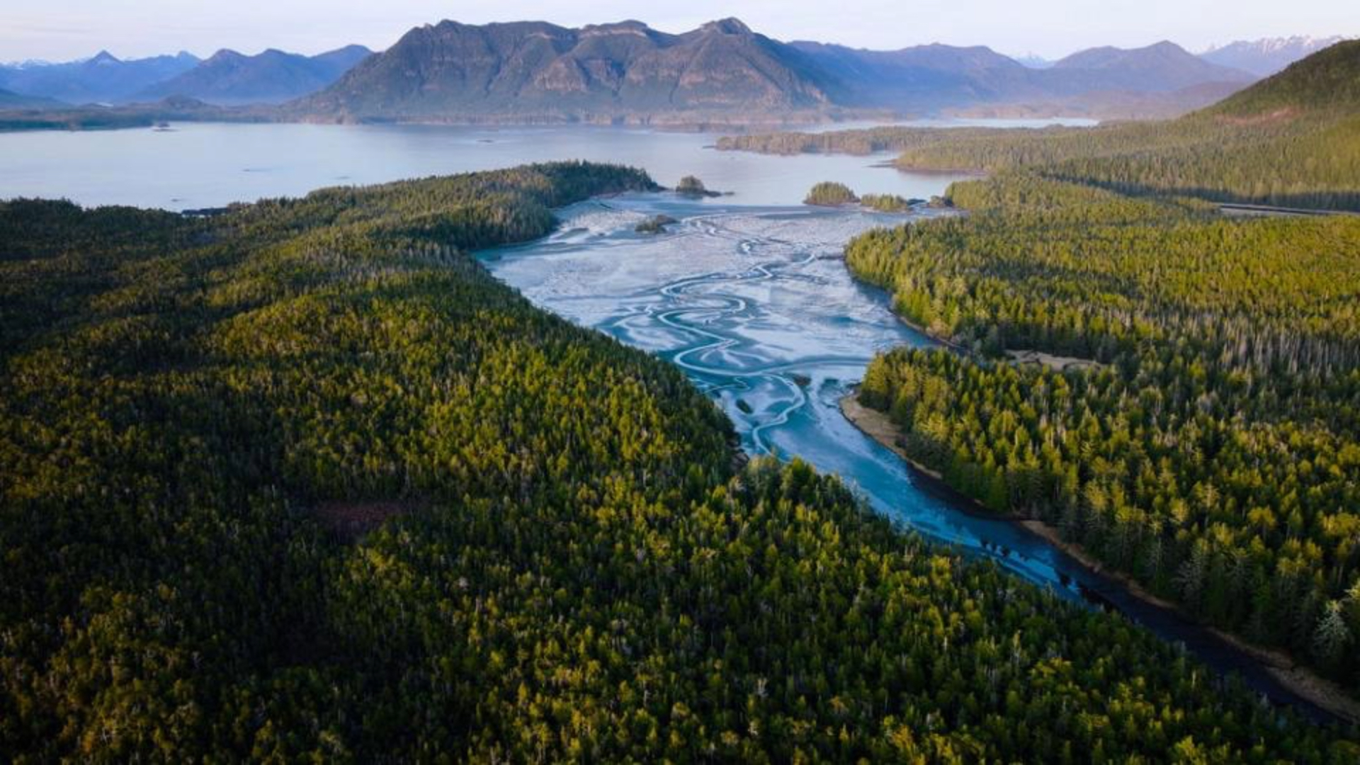 The Americas aerial photo of a lake and river