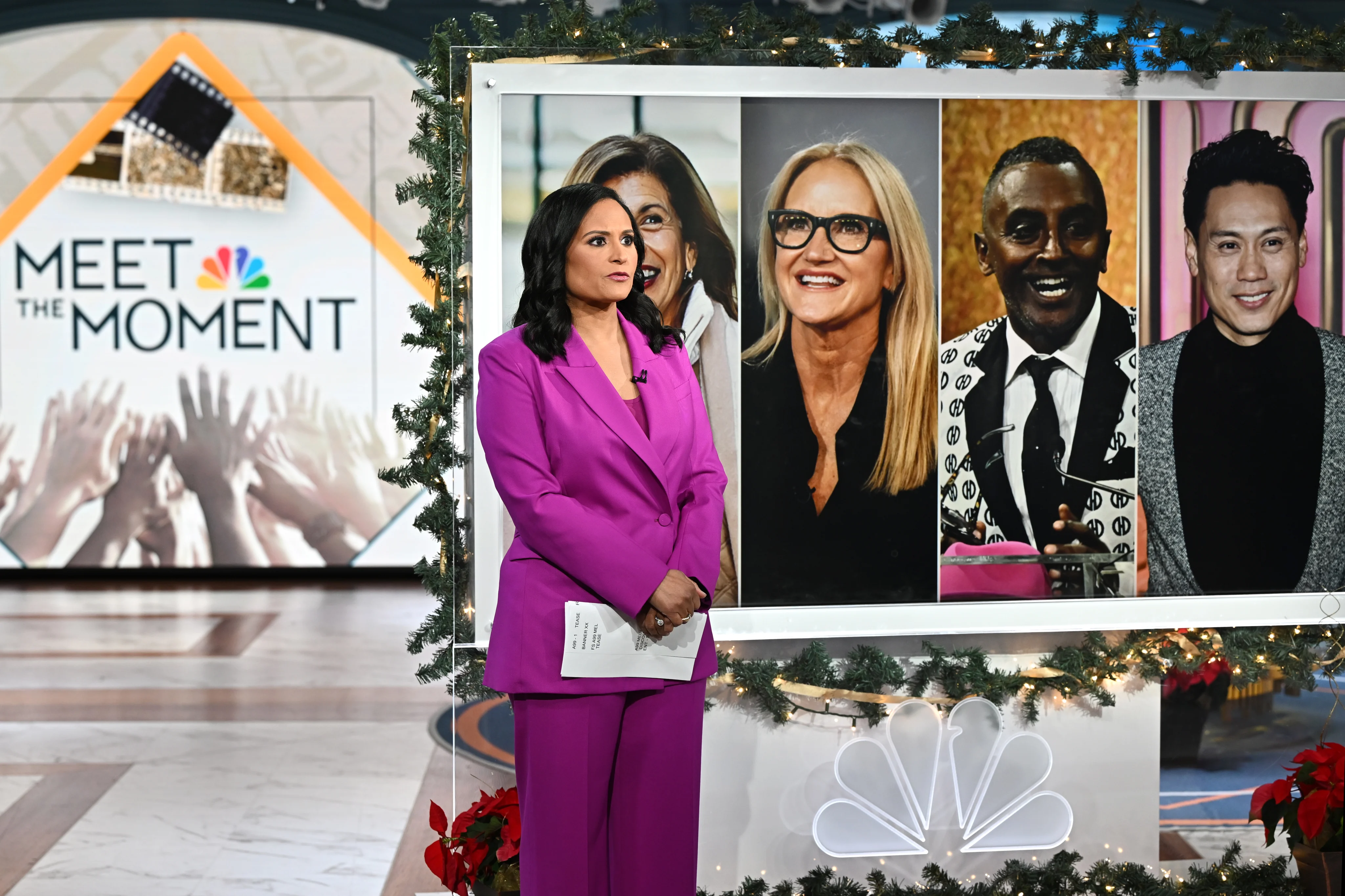 Kristen Welker on the set of Meet the Moment