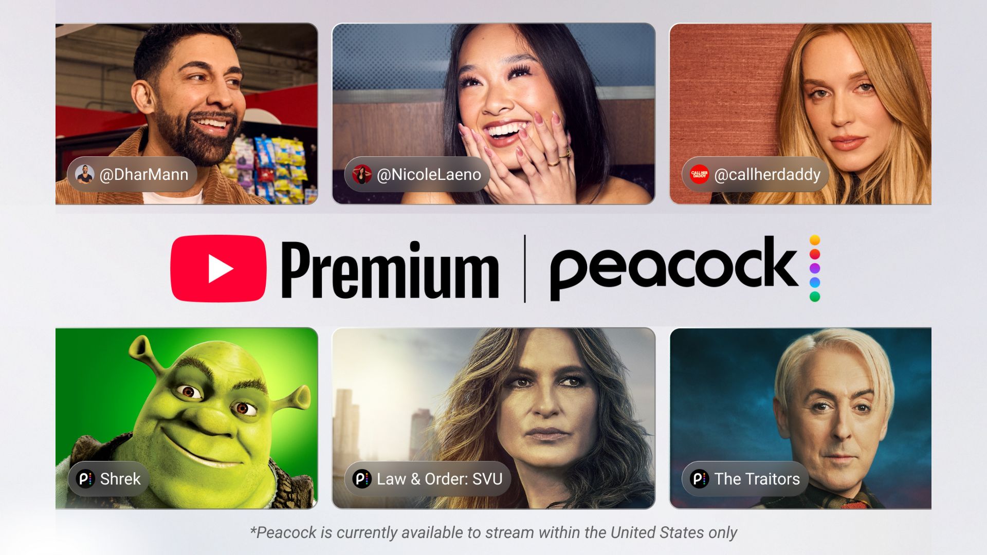 Peacock with YouTube Premium