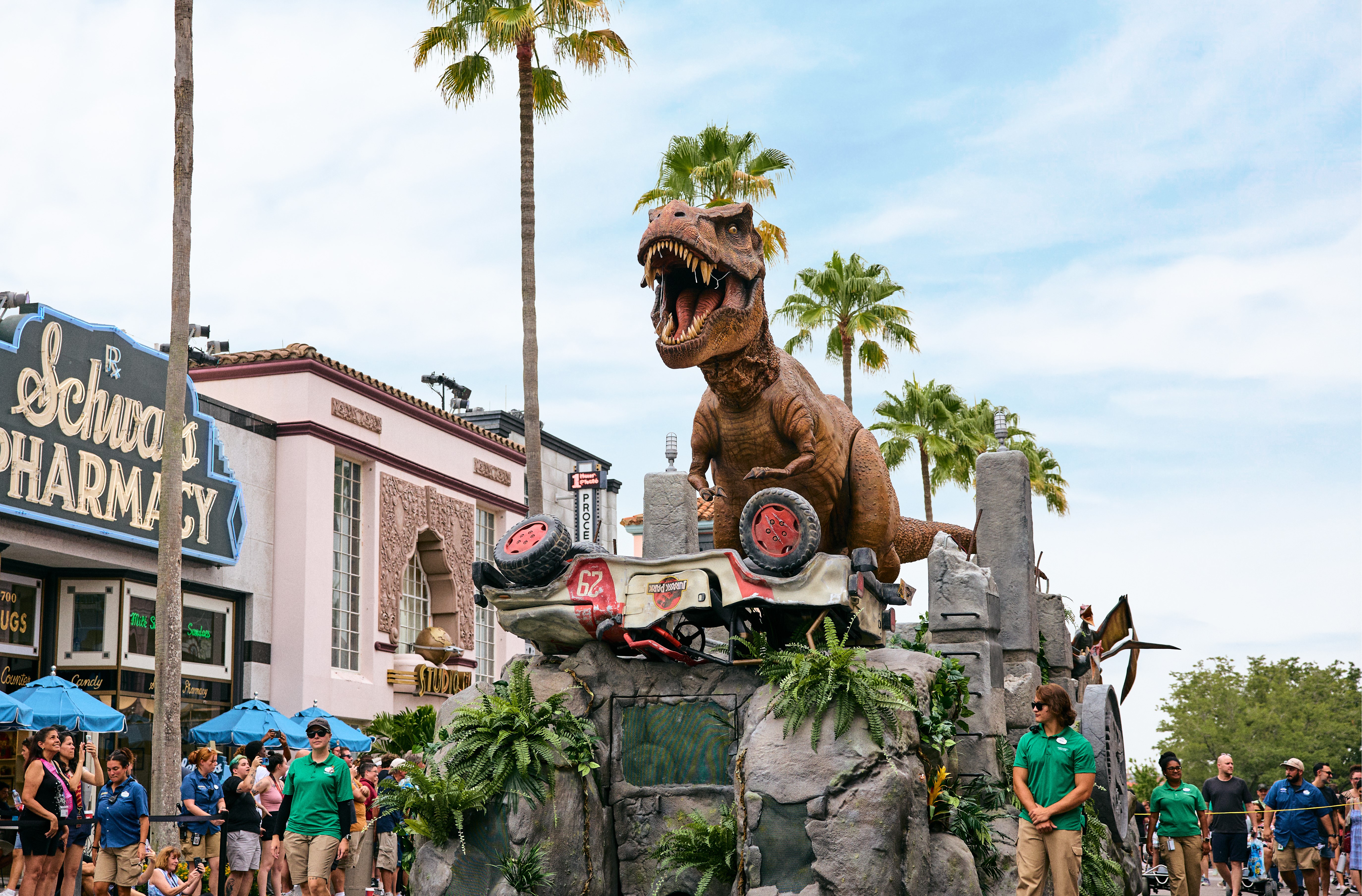 Jurassic World at the Universal Mega Movie Parade