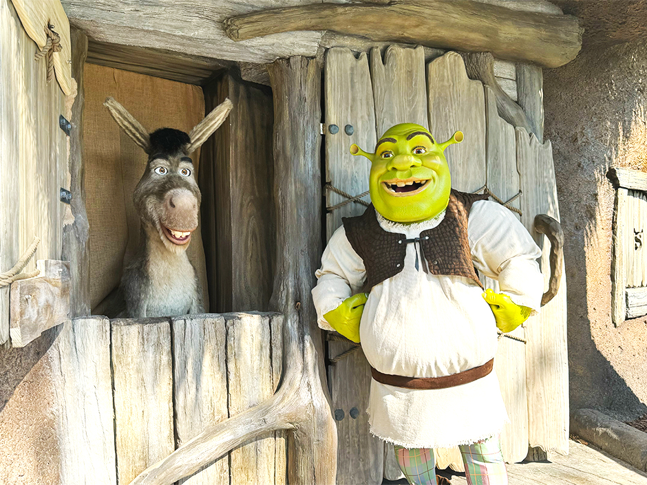 Shrek and Donkey in Universal Orlando Resort's DreamWorks Land