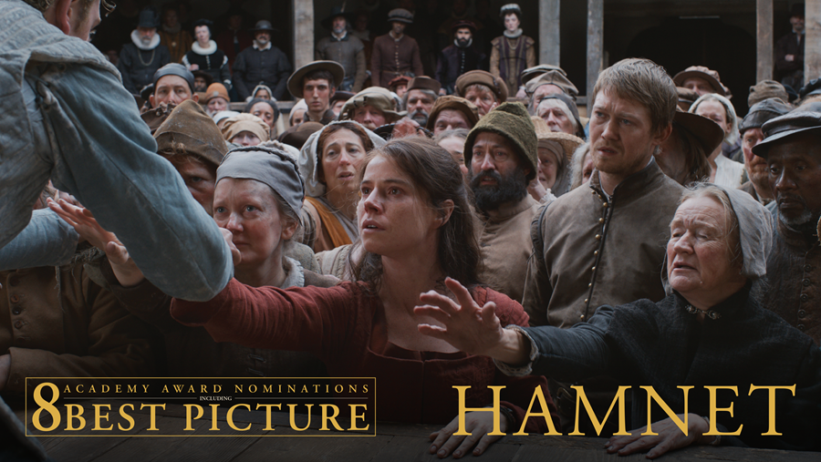  Jessie Buckley in the Best Picture nominee Hamnet, streaming on Peacock.