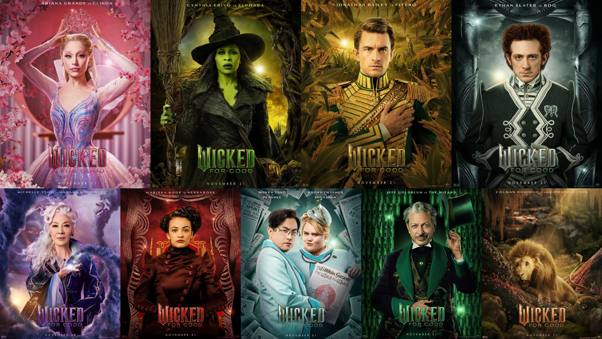 Wicked character posters