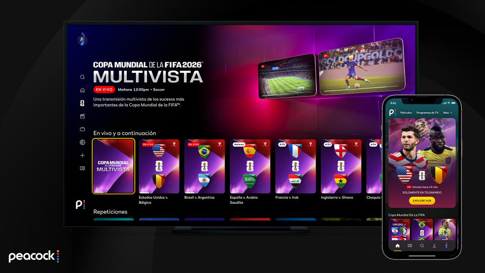 FIFA World Cup Hub on Peacock Across Devices Demo Image