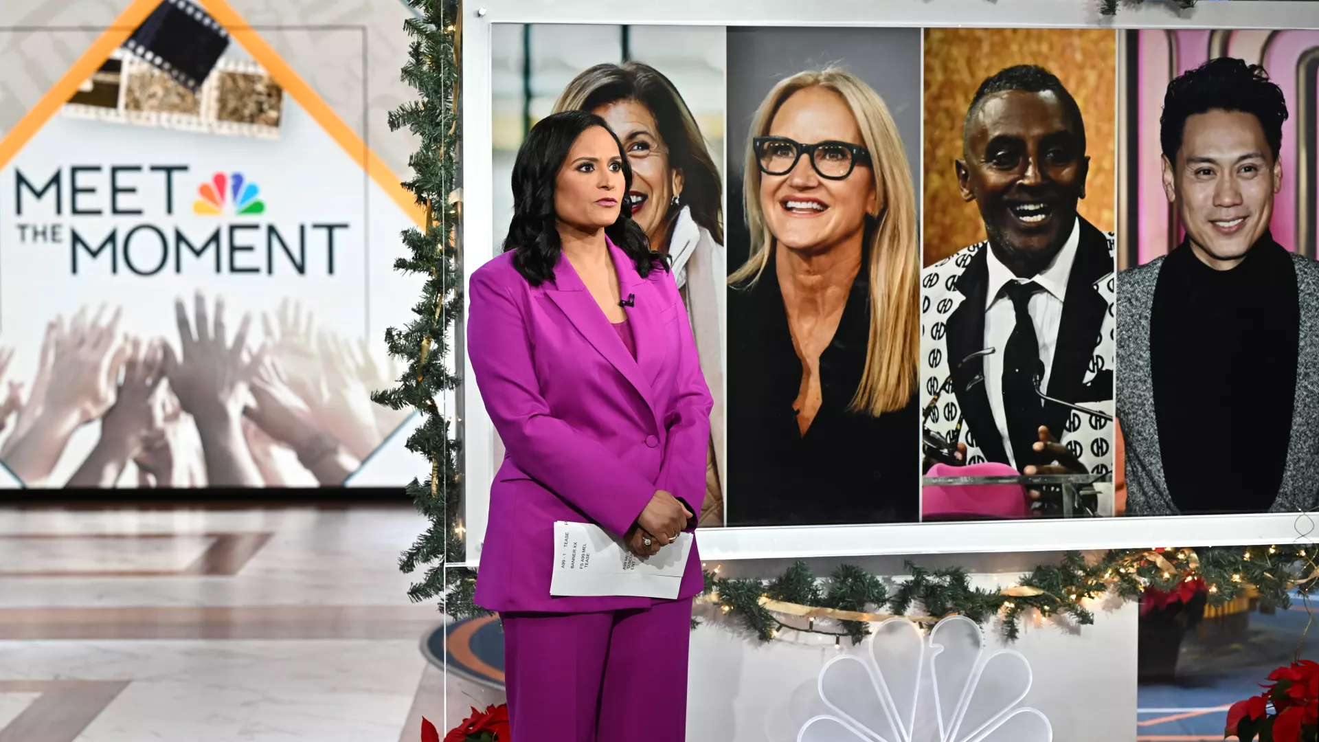 Kristen Welker on the set of Meet the Moment