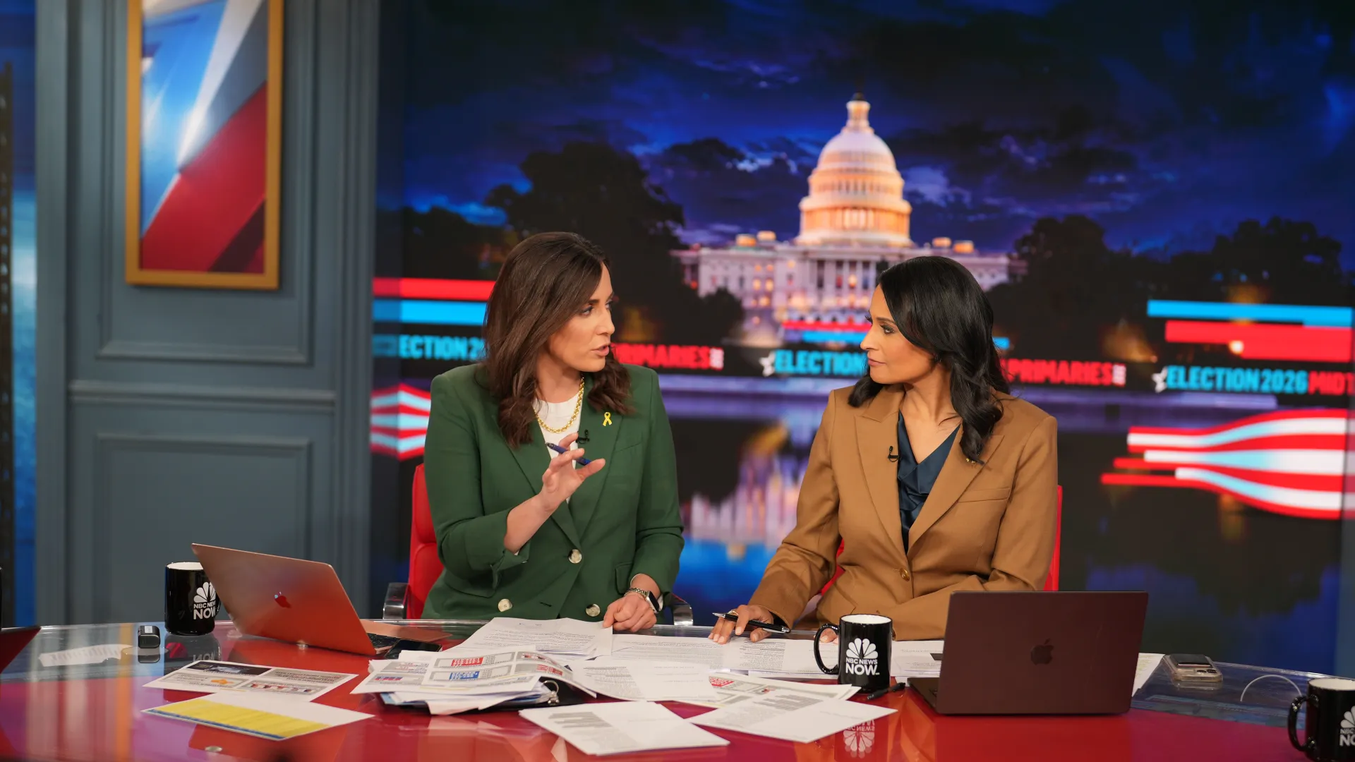 NBC News hosts Hallie Jackson and Kristen Welker